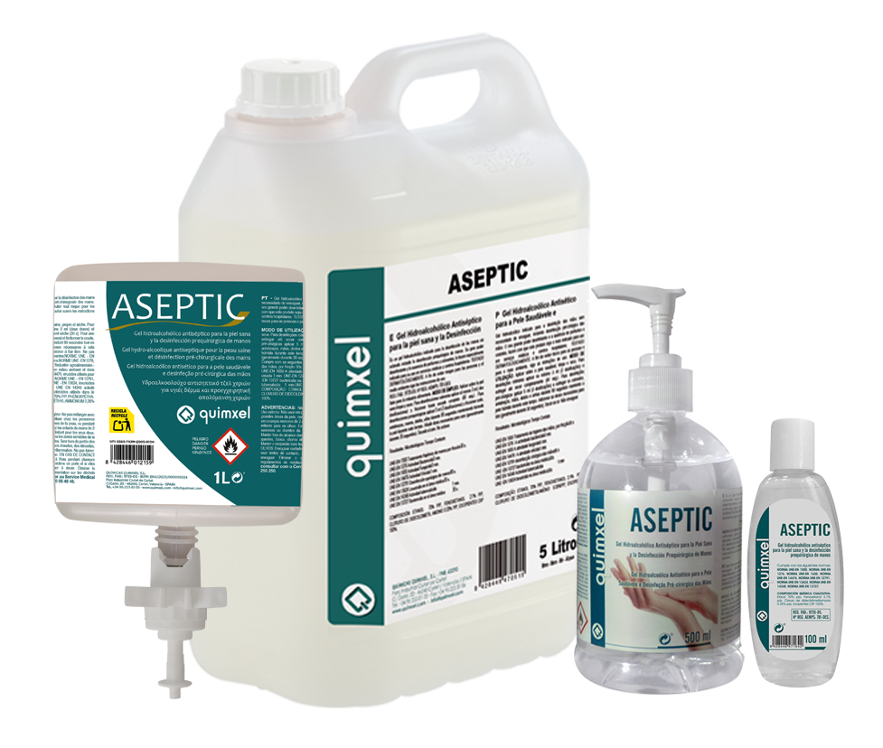 Tous les formats d'ASEPTIC, gel hydroalcoolique désinfectant