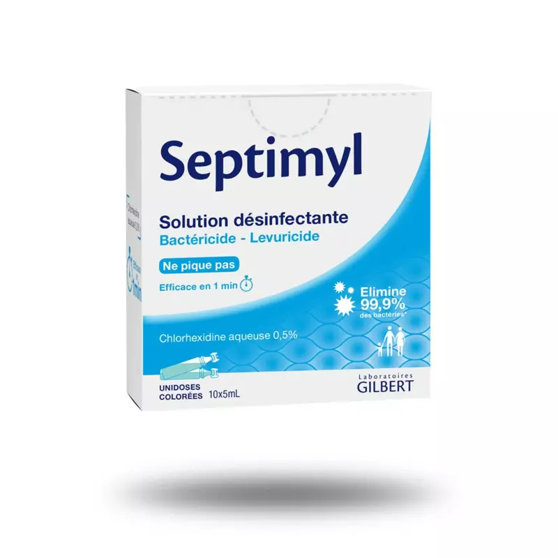 Boite de 10 doses de Chlorhexidine unidose SEPTIMYL