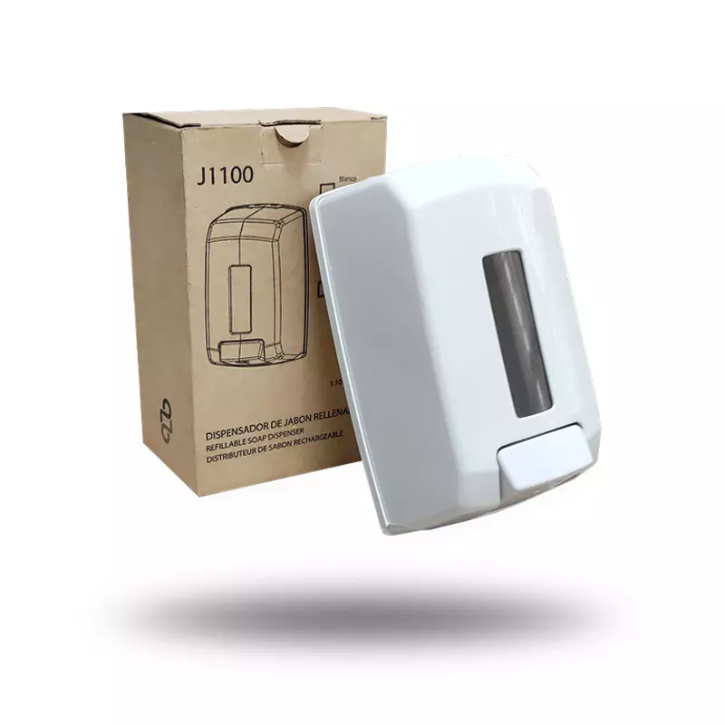 Carton et distributeur universel manuel en ABS blanc
