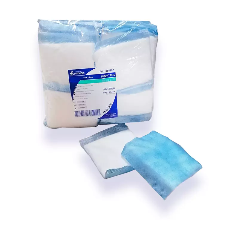 Conditionnement pansement absorbant non stérile Eurovit Bleu