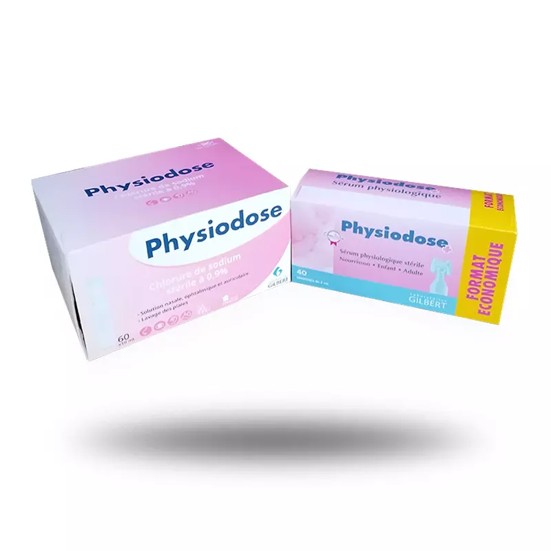 2 boites de sérum physiologique NACL PHYSIODOSE