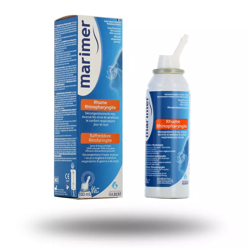 Spray de 100 mL eau de mer MARIMER pour nez bouché et rhume