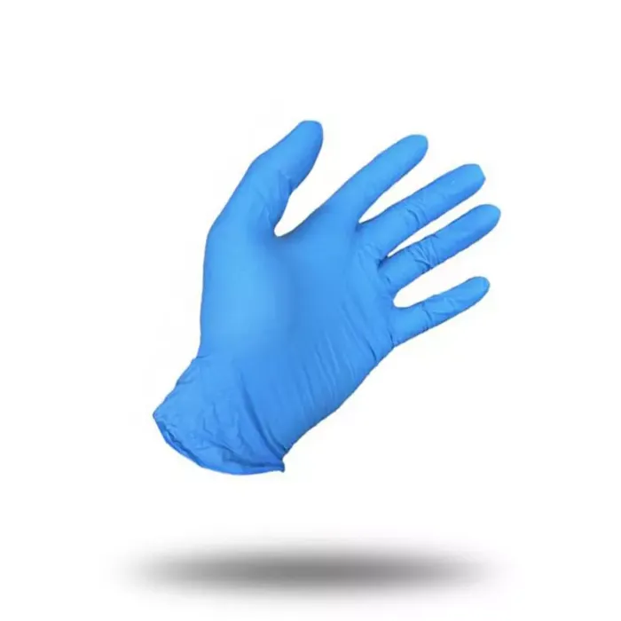 Un gant nitrile bleu THERALYSE : protection médicale et chimique AQL 1,5