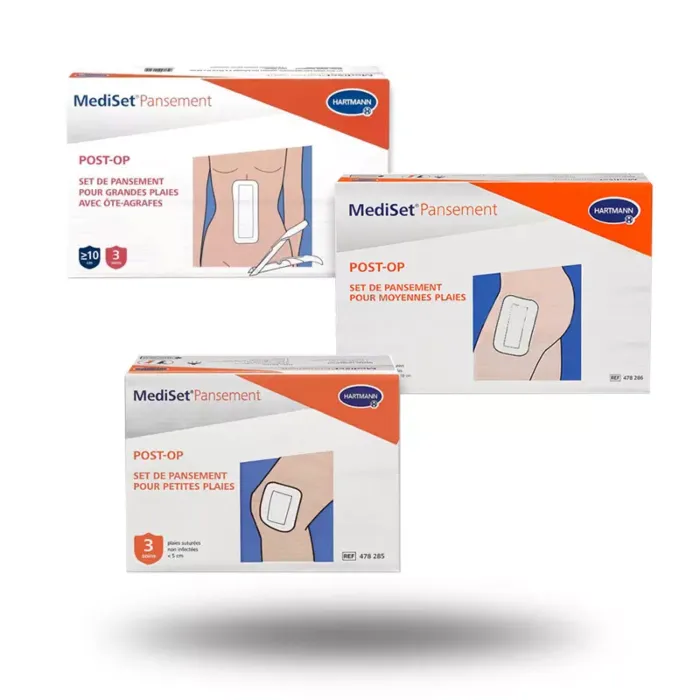 3 boites de set de pansement post-op Mediset
