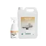 Un flacon spray d'1 litre avec son pulvérisateur et un bidon de 5 litres d'ANIOSPRAY SURF 29 : Spray désinfectant rapide pour dispositifs médicaux et surfaces.