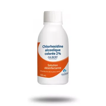 Flacon de 100 mL de chlorhexidine alcoolique colorée 2 % GILBERT HEALTHCARE
