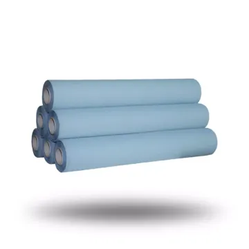 6 rouleaux draps d'examen en ouate plastifiée bleue gaufré collé