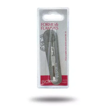 Pince à épiler chromée à mors étroits carrés FORMES&FLAMMES