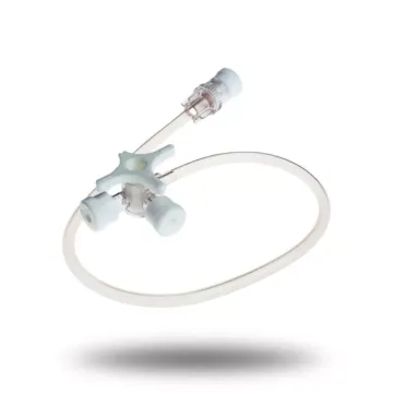 BD CONNECTA Robinet blanc 3 voies avec prolongateur et site d'injection
