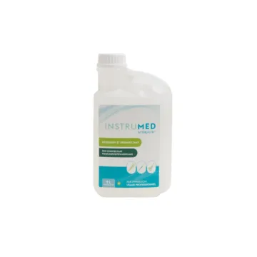 Flacon doseur de 1 litre d'INSTRUMED de Stericid : détergent pré-désinfectant concentré pour dispositifs médicaux et instruments