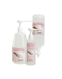 Ensemble des conditionnements disponibles d'Aniosafe Manuclear NPC HF : savon doux sans parfum pour lavage fréquent en milieu hospitalier