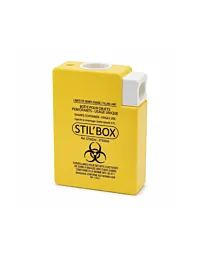 Un collecteur STIL'BOX Pocket Stil Eco : collecteur DASRI de poche 0,17 L pour 200 aiguilles