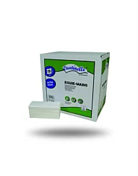 Un carton d'essuie-mains et son étui d'essuie-mains pliés enchevêtrés W H253L Ouatinelle, 3 750 feuilles