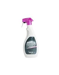 Un spray de 750 ml vu de face d'ANIOS DTS : détachant multi-usages professionnel pour surfaces lavables en milieu médical