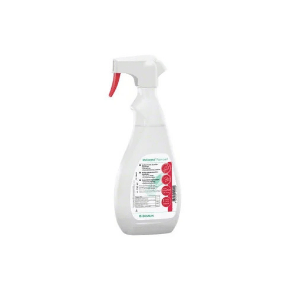 Un flacon de 750 ml et son spray de MELISEPTOL FOAM PURE : mousse désinfectante rapide pour surfaces médicales et dispositifs sensibles