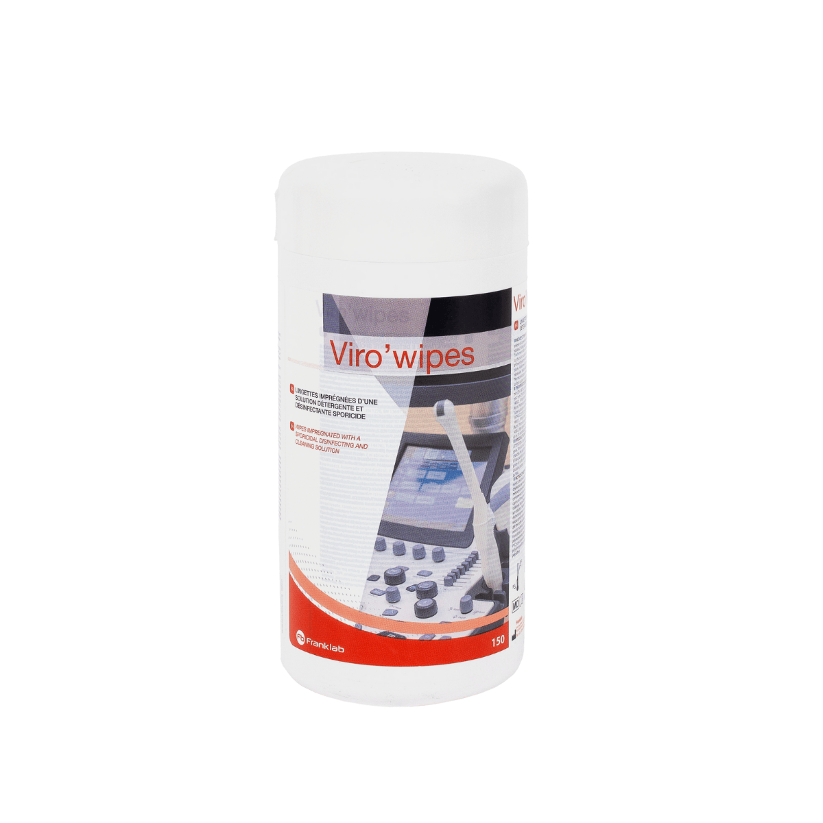 Une boite distributrice de 150 lingettes de VIRO’WIPES : lingettes désinfectantes professionnelles pour dispositifs médicaux
