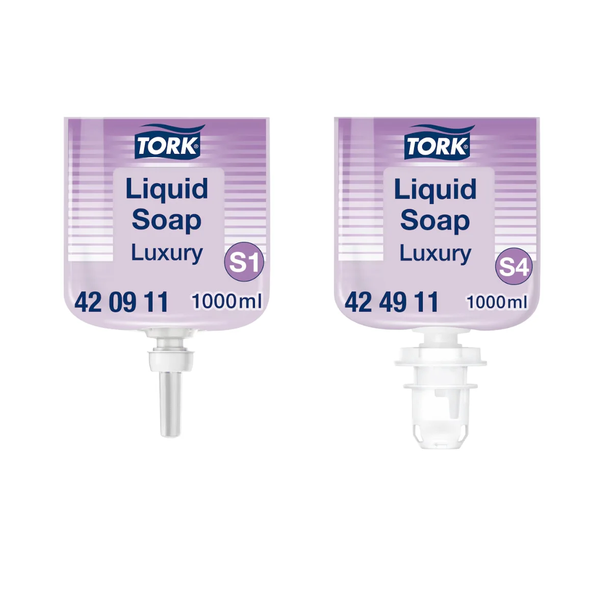 Ensemble des conditionnements disponibles de TORK LUXURY savon liquide : soin parfumé haut de gamme pour l'accueil